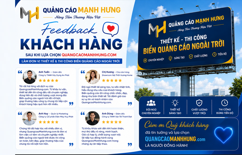 Biển Quảng Cáo Ngoài Trời Chuyên Nghiệp – Đẹp, Giá Tốt