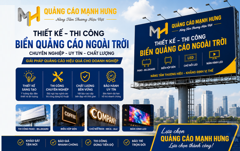 Biển Quảng Cáo Ngoài Trời Chuyên Nghiệp – Đẹp, Giá Tốt