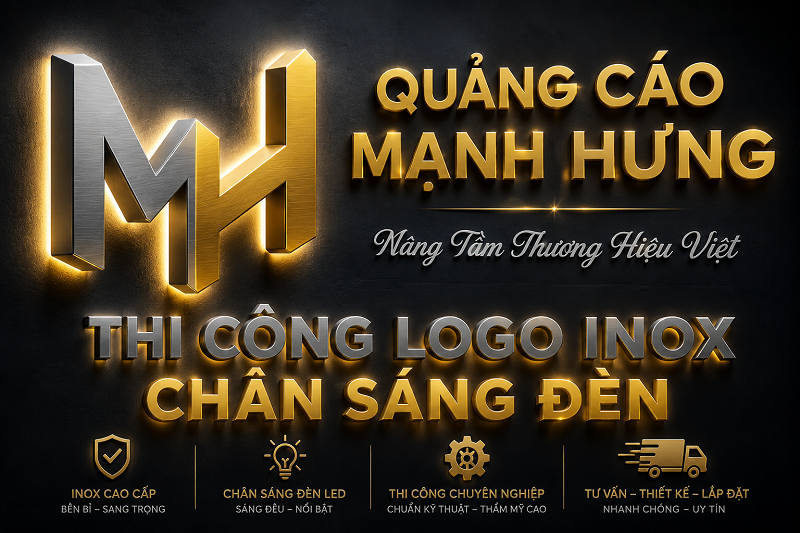 Mẫu Logo Inox Chân Sáng Đèn