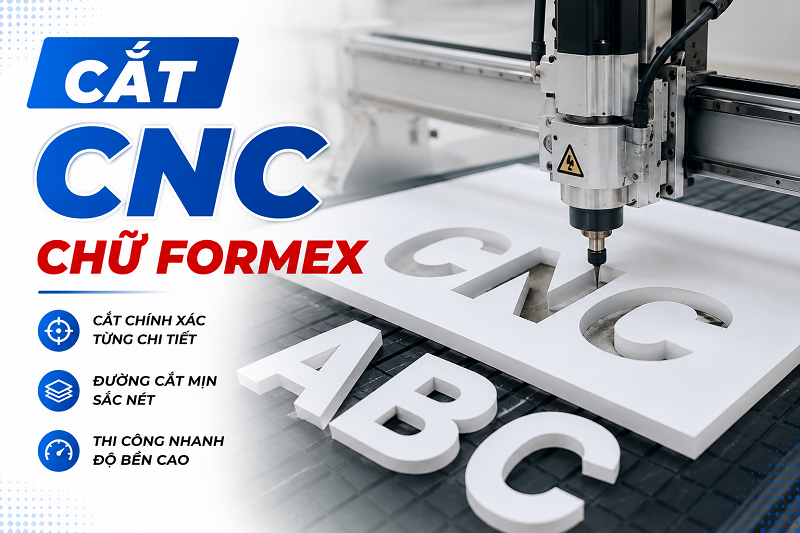 Logo Alu Chân Formex Dán Tường Cho Trung Tâm Tiếng Trung